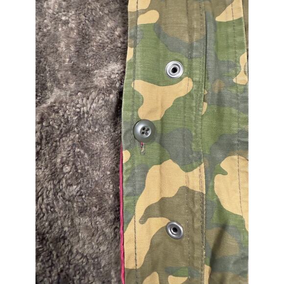 Gap Adult Large Camouflage woodland Sherpa lined jacket coat hooded Field chore - Picture 5 of 15